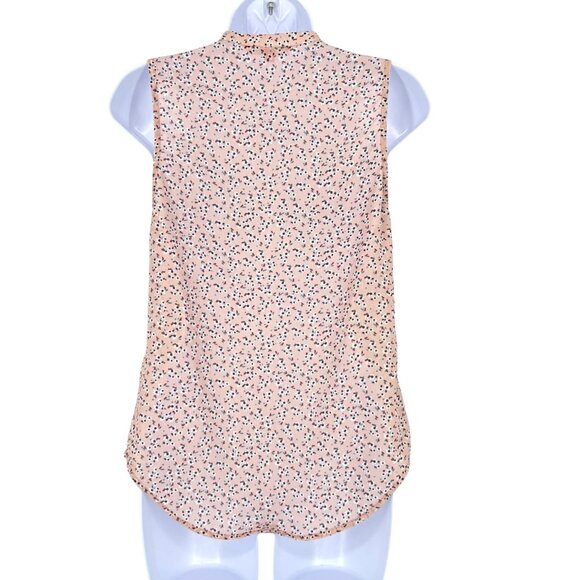 Modcloth Sweet and Smart sleeveless floral heart blouse blush pink Size XS - Picture 7 of 13